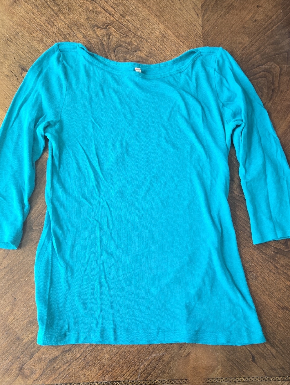 LOFT Bright Teal Knit Top 3/4 Sleeve
